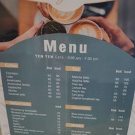 เมนู Yen Yen Cafe