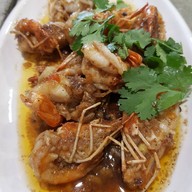 เมนูของร้าน ป.ไร่ขิงกุ้งเผา ปูอบภูเขาไฟ