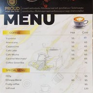 เมนู Proud Cafe