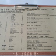 เมนู Specs on Specialty Specs on Specialty coffee