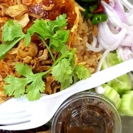 ข้าวคลุกกะปิ เจ๊แหม่ม ร้านบ้านบุศรินทร์ บ้านกล้วย-ไทรน้อย เทศบาลพิมลราช นนทบุรี(เจ้าเดิมจากตะวันนา) กทม
