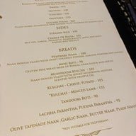 เมนู Punjab Grill Bangkok Radisson Suites Bangkok Sukhumvit