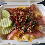 ข้าวหมูแดงหมูกรอบ นายพล อาคารนิรมิต เขาสามยอด ลพบุรี