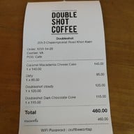 เมนูของร้าน Doubleshot X Khonkaen