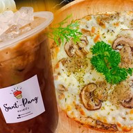 Sant'-Pang :กาแฟ ครัวซองต์ พิซซ่า น้ำผลไม้สกัดเย็น แฮปปี้แลนด์