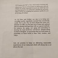 เมนู CUT CUT Raw & Grilled