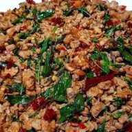 กระเพราล้นกล่อง 55 บาท วัดบางเลนเจริญ  บางใหญ่