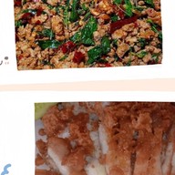 กระเพราล้นกล่อง 55 บาท วัดบางเลนเจริญ  บางใหญ่