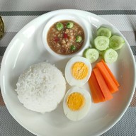 เมนูของร้าน ครัวบีเวล ข้าวหมูทอด