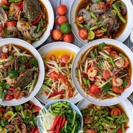 ส้มตำ ยำแซ่บ ตลาดโรงเกลือ คลองหลวง