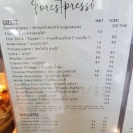 เมนู Forestpresso - ฟอเรสท์เพรสโซ่