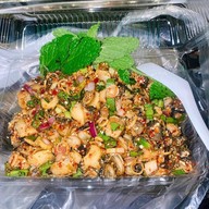 เมนูของร้าน ข้าวหมูทอดปลาร้าวะวะว้าววววว ตลาดโรงสี