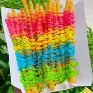 🌈 น้ำผลไม้ปั่น-กาแฟ-ปังปิ้ง-ปังเย็น-เฟรนฟรายยาว ซุ้มสีดำข้างเซเว่น หน้าหมู่บ้านจารุวรรณ