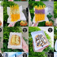 🌈 น้ำผลไม้ปั่น-กาแฟ-ปังปิ้ง-ปังเย็น-เฟรนฟรายยาว ซุ้มสีดำข้างเซเว่น หน้าหมู่บ้านจารุวรรณ