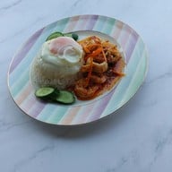 ฮาซันราดหน้ายอดผัก(เนื้อหมัก)