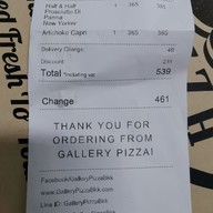 เมนู Gallery Pizza Sathorn