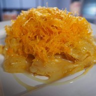 ปังปิ้งเนยฉ่ำ+โรตีสายไหมฟารีดา+โรตีทอดกรอบ+โอวัลตินภูเขาไฟ