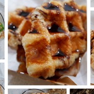 At home. (Good food is good mood.)