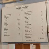 เมนู Seoul Unique Café โคราช