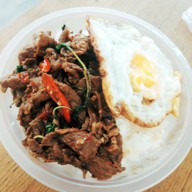 เมนูของร้าน บ้านกระเพาเนื้อโคขุนเมืองทอง เมืองทอง