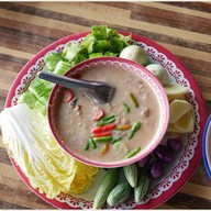 เมนูของร้าน เรือนไทยกุ้งเผา วัดเชิงเลน