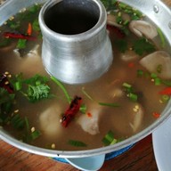 เมนูของร้าน เจริญสุขโข ผัดไทยกุ้งแม่น้ำ Floating Market Damnoensaduak