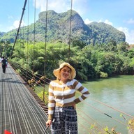 บรรยากาศ วัดเขาพัง สะพานแขวน