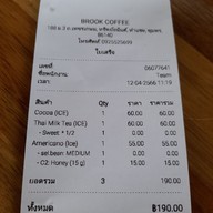 เมนู Brook Coffee - Chumphon