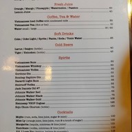 Menu of Miss Ly Hoi An