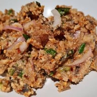 เมนูของร้าน เจ๊แดงสามย่าน ส้มตำ คอหมูย่าง ไอคอนสยาม