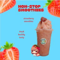 เมนูของร้าน นันสต็อปสมูทตี้ผลไม้ปั่นและกาแฟโบราณ
