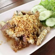 เมนูของร้าน ร้านป้านอม อาหารทะเล อาหารตามสั่ง
