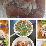 ข้าวคลุกน้ำพริก&ข้าวขาหมู&ข้าวไข่เจียว&ข้าวปลาแกะและขนมหวานร้านสองวา ตลาดโรงสี