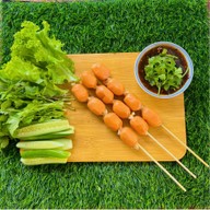 ลูกชิ้นปิ้ง  โครตผัก 🍡🥬🥒  ไก่ทอด~แมลงทอด