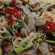 ข้าวปัุนซาวน้ำปลาร้า ลาบลุงกร อาหารตามสั่ง ยำ ส้มตำ