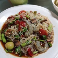 ข้าวปัุนซาวน้ำปลาร้า ลาบลุงกร อาหารตามสั่ง ยำ ส้มตำ