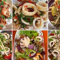 ข้าวปัุนซาวน้ำปลาร้า ลาบลุงกร อาหารตามสั่ง ยำ ส้มตำ