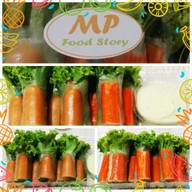 MP Food Story ขนมปังปิ้ง สลัดโรล ผลไม้ปอก ของทานเล่น น้ำชง