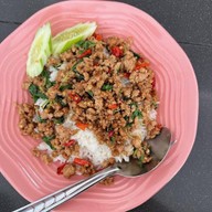 เมนูของร้าน เจ๊เล็กข้าวหมูทอด