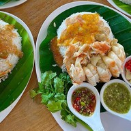 ข้าวกุ้งแกะ น้ำจิ้มซีฟู้ด ข้าวคลุกน้ำปลา