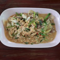 เมนูของร้าน ร้านป้านอม อาหารทะเล อาหารตามสั่ง