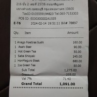 เมนู Sushi Hiro Riverside Plaza เจริญนคร