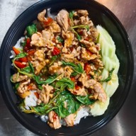 ครัว🌿กระเพราจุก👍⭐⭐😊🫶 มาบยางพร