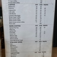 เมนู TanMoon Coffee สาขาสวนเพลินมาร์เก็ต (Suanplern Market)
