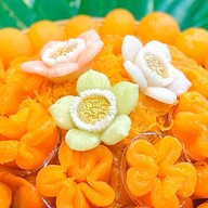 ทองหยอดคุณดำ ขนมไทย ขนมมงคล ตลาดสดห้วยขวาง