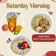 Saturday Morning (ชาผลไม้สด/overnight oats/jelly/แซนวิช)