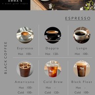 เมนู AMMA 'S specialty coffee -