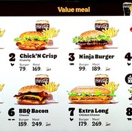 เมนู Burger King ปตท. พรานนก  (ขาเข้า) ไดรฟ์ทรู