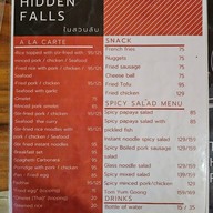 เมนู The Hidden Falls ในสวนลับ