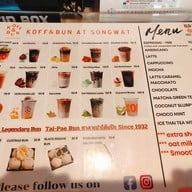 เมนู Koff and Bun Coffee Roasters ทรงวาด